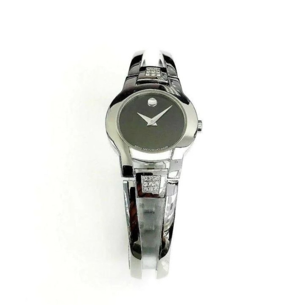 Movado Amorosa Women's Watch Stainless Steel Factory Set Diamonds
